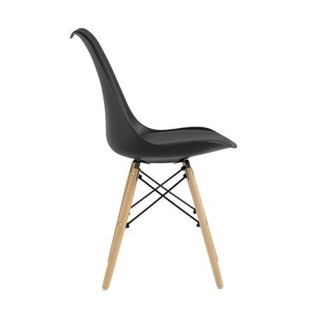 Eames Soft черный обеденный сиденье экокожа ножки из массива бука