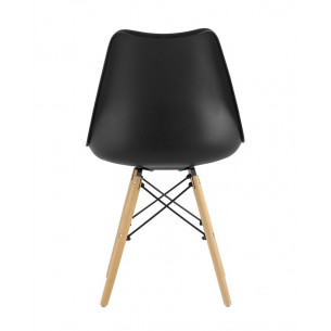 Eames Soft черный обеденный сиденье экокожа ножки из массива бука