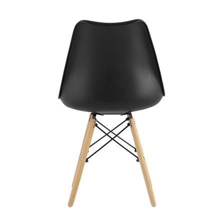 Eames Soft черный обеденный сиденье экокожа ножки из массива бука
