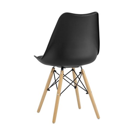 Eames Soft черный обеденный сиденье экокожа ножки из массива бука