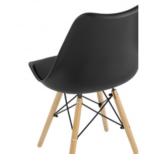 Eames Soft черный обеденный сиденье экокожа ножки из массива бука