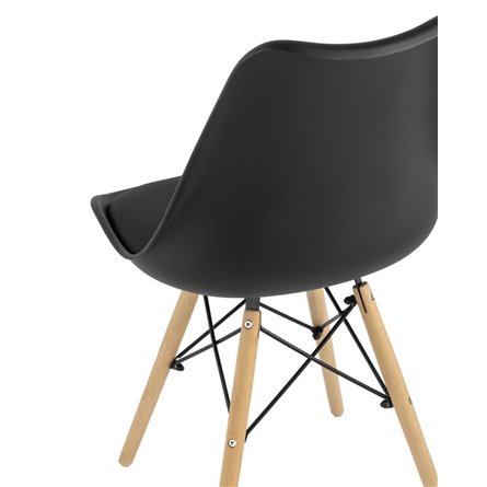 Eames Soft черный обеденный сиденье экокожа ножки из массива бука