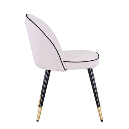 Gabi LUX велюр бежевый ножки из металла с золотым декором