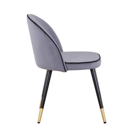 Gabi LUX велюр серый ножки из металла с золотым декором