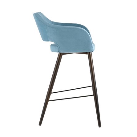 Саймон обивка велюр пыльно-голубой ножки металл темное дерево