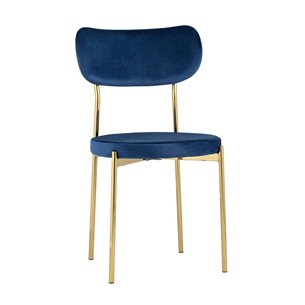 Барбара велюр синий ножки из металла золотые