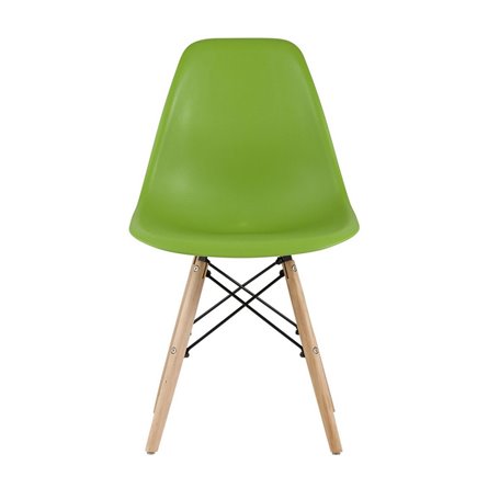 Style DSW зеленый, литой полипропилен, стальной каркас, натуральный массив бука
