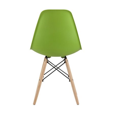 Style DSW зеленый, литой полипропилен, стальной каркас, натуральный массив бука