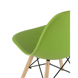 Style DSW зеленый, литой полипропилен, стальной каркас, натуральный массив бука