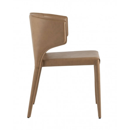 Арманд экокожа коричневый обеденный ножки металл черный