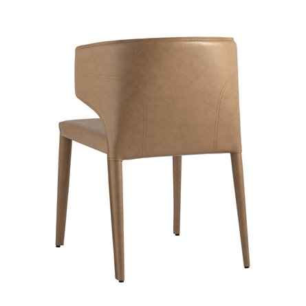 Арманд экокожа коричневый обеденный ножки металл черный