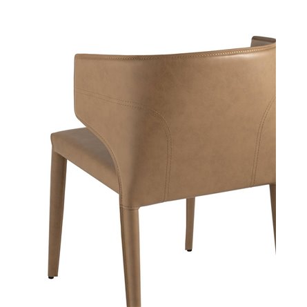 Арманд экокожа коричневый обеденный ножки металл черный