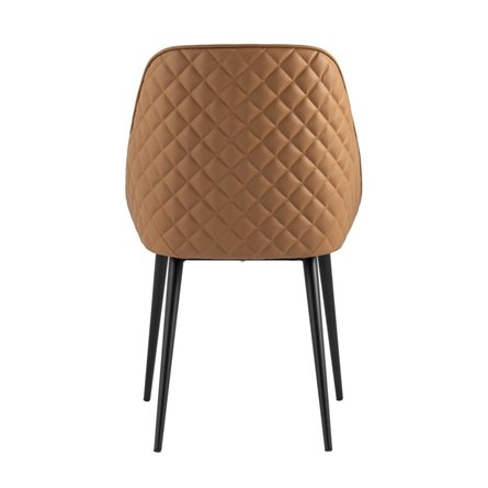 Бланш экокожа коричневый обеденный ножки металл черный