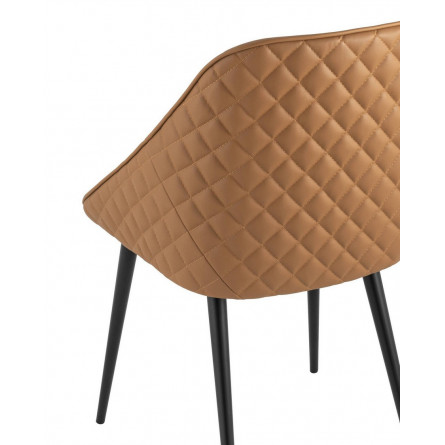 Бланш экокожа коричневый обеденный ножки металл черный