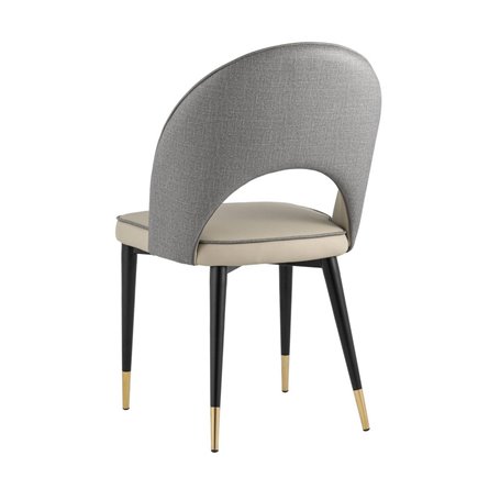 Сохо экокожа серый обеденный ножки металл черный