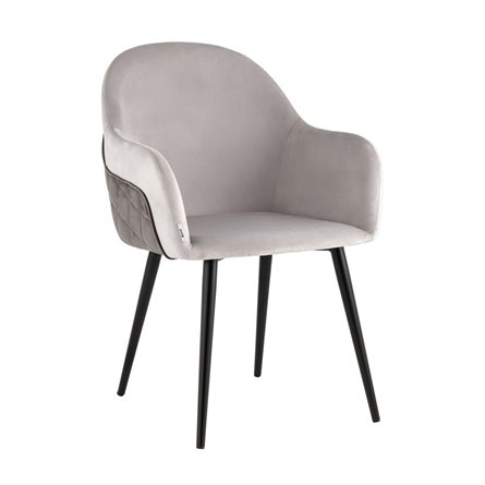 Челси экокожа коричневый обеденный с подлокотниками ножки металл черный