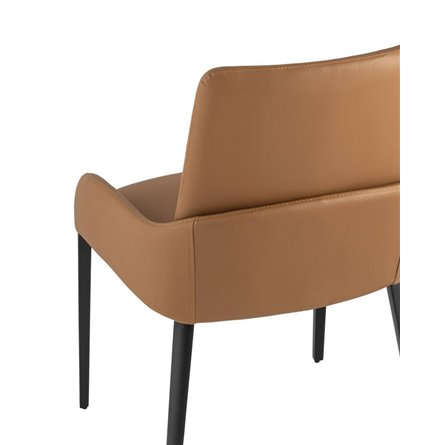 Челси экокожа коричневый обеденный с подлокотниками ножки металл черный