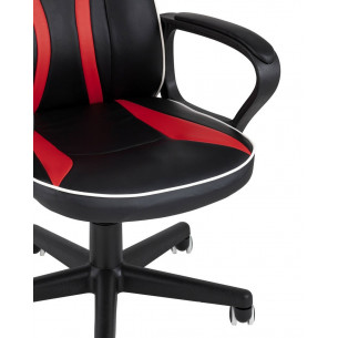 TopChairs Racer Lighti черное с красным геймерское
