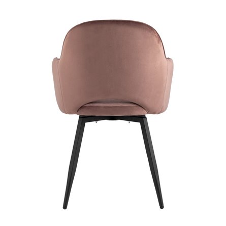 Венера вращающийся велюр пыльно-розовый обеденный ножки металл черный