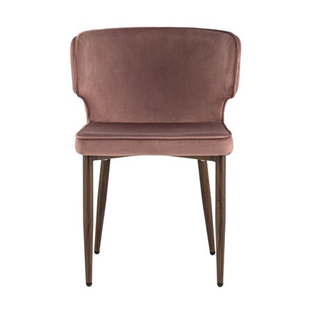 Матео велюр пыльно-розовый обеденный ножки под темное дерево