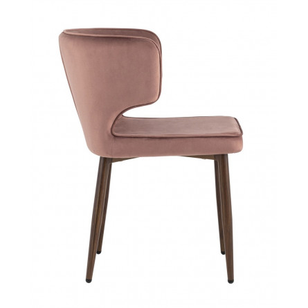 Матео велюр пыльно-розовый обеденный ножки под темное дерево