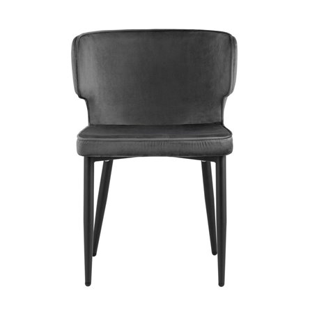 Матео велюр серый обеденный ножки металл черный