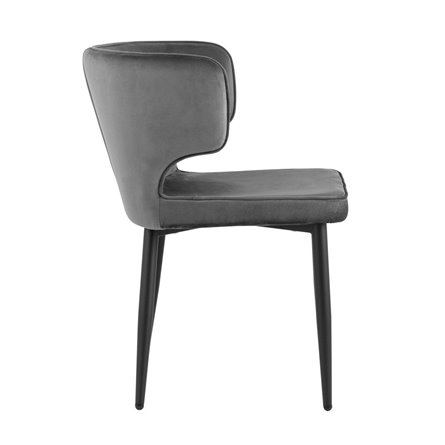 Матео велюр серый обеденный ножки металл черный