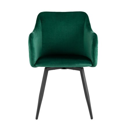 Ника вращающийся велюр изумрудный обеденный ножки металл черный