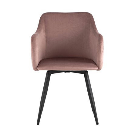 Ника вращающийся велюр пыльно-розовый обеденный ножки металл черный