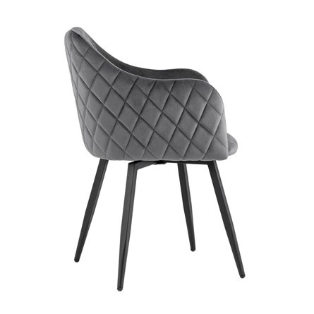 Ника вращающийся велюр серый обеденный ножки металл черный