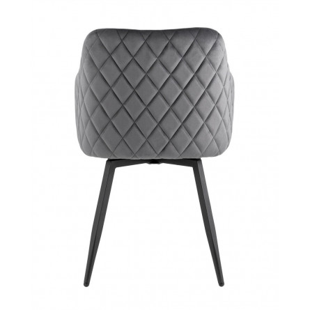 Ника вращающийся велюр серый обеденный ножки металл черный