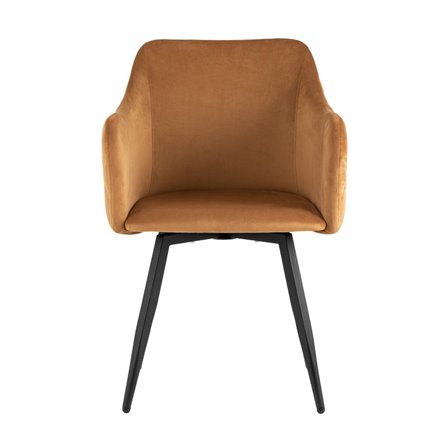 Ника вращающийся велюр терракотовый обеденный ножки металл черный