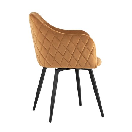 Ника вращающийся велюр терракотовый обеденный ножки металл черный