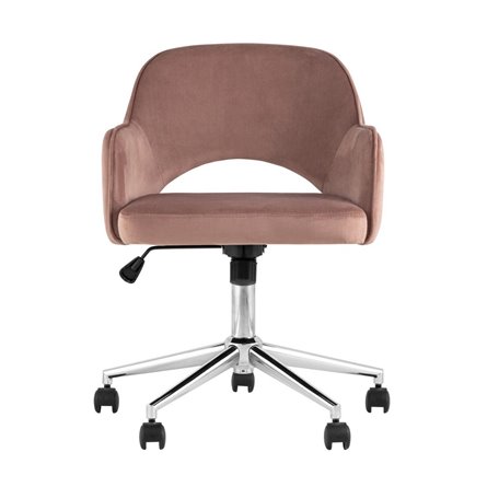 Кларк розовый обивка велюр крестовина хромированный металл