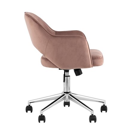 Кларк розовый обивка велюр крестовина хромированный металл