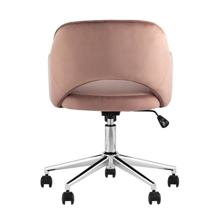 Кларк розовый обивка велюр крестовина хромированный металл