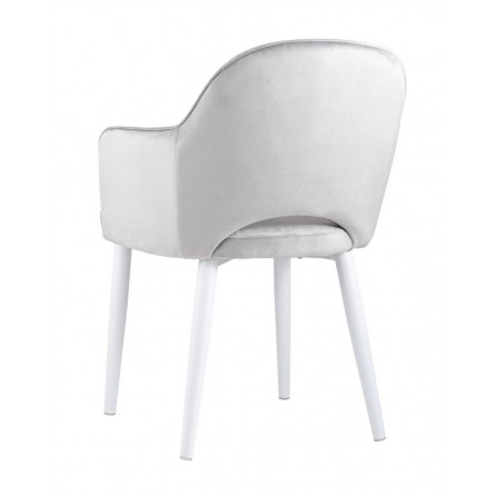 Венера велюр цвет серый ножки белые металл