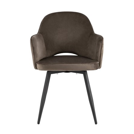 Венера вращающийся велюр коричневый обеденный ножки металл черный