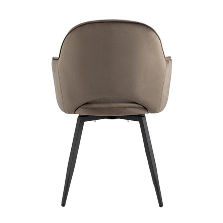 Венера вращающийся велюр коричневый обеденный ножки металл черный