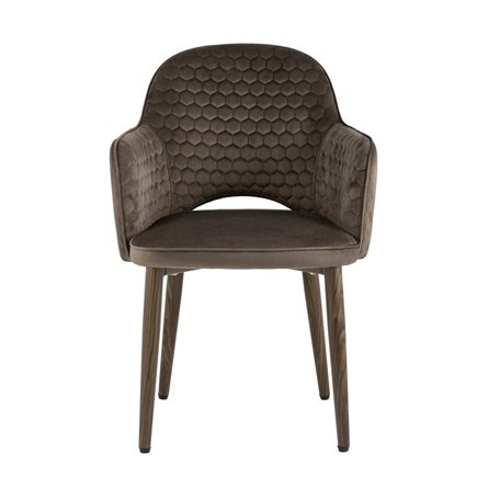 Венера Хани велюр коричневый обеденный ножки под темное дерево