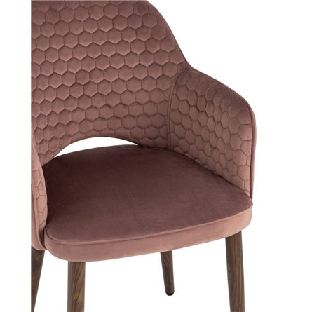 Венера Хани велюр пыльно-розовый обеденный ножки под темное дерево