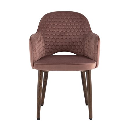 Венера Хани велюр пыльно-розовый обеденный ножки под темное дерево