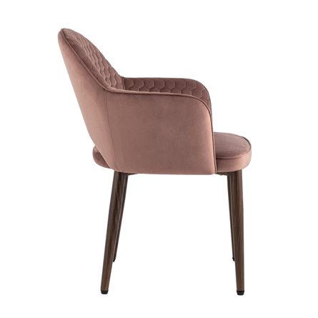 Венера Хани велюр пыльно-розовый обеденный ножки под темное дерево