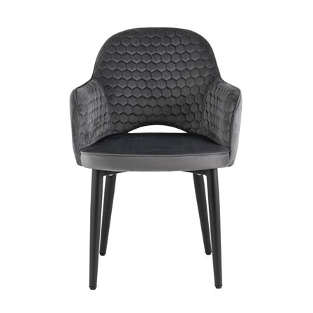 Венера Хани велюр серый обеденный ножки металл черный