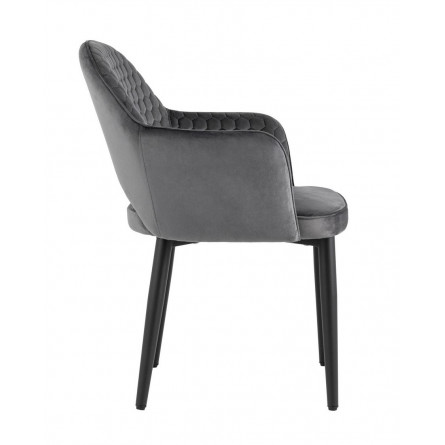 Венера Хани велюр серый обеденный ножки металл черный