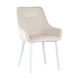 Диана велюр цвет кремовый ножки белые из металла