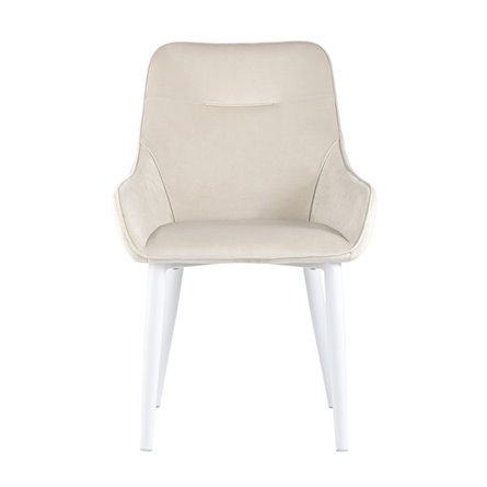 Диана велюр цвет кремовый ножки белые из металла