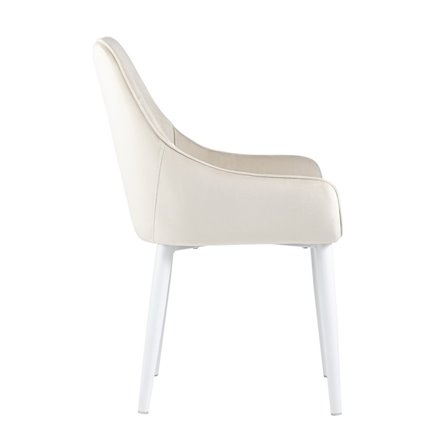 Диана велюр цвет кремовый ножки белые из металла