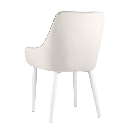 Диана велюр цвет кремовый ножки белые из металла