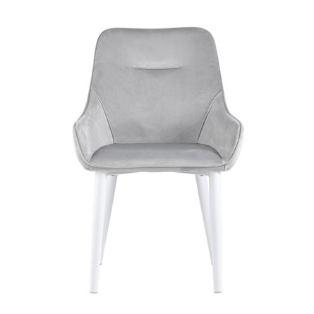 Диана велюр цвет серый ножки белые из металла